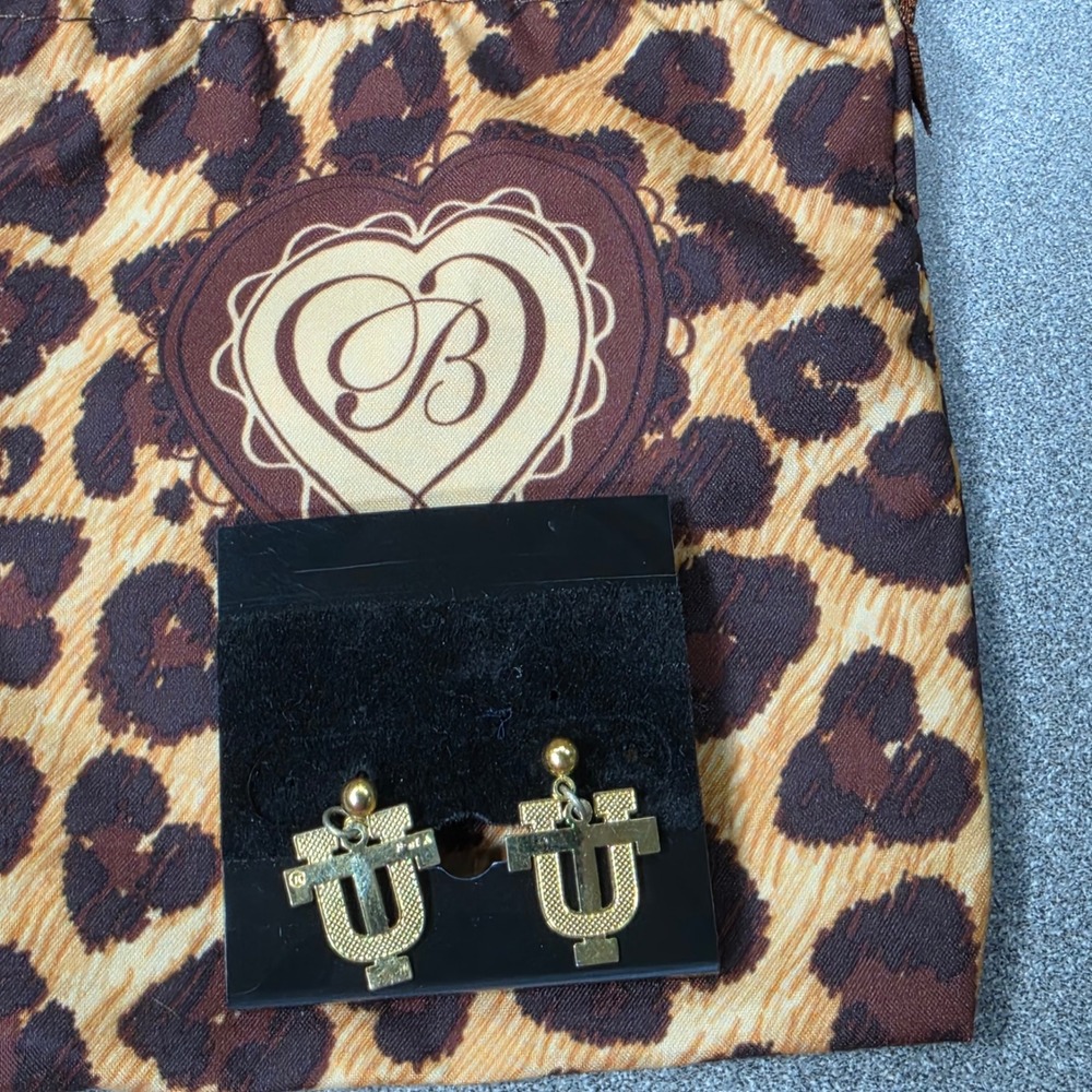 University of Tennessee Vols Earrings Womens Gold tone Excellent Logo Drop - Picture 3 of 4
